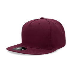Decky 6029 5-Panel High Profile Structured Polyester Snapback Hat, Flat Bill