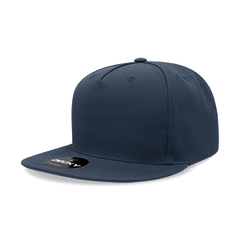 Decky 6029 5-Panel High Profile Structured Polyester Snapback Hat, Flat Bill
