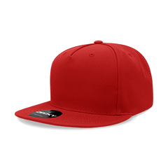 Decky 6029 5-Panel High Profile Structured Polyester Snapback Hat, Flat Bill