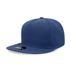 Decky 6029 5-Panel High Profile Structured Polyester Snapback Hat, Flat Bill