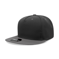 Decky 6029 5-Panel High Profile Structured Polyester Snapback Hat, Flat Bill