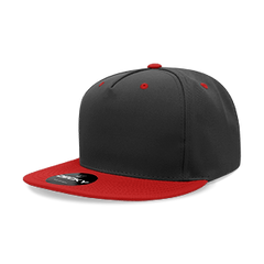 Decky 6029 5-Panel High Profile Structured Polyester Snapback Hat, Flat Bill