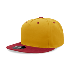 Decky 6029 5-Panel High Profile Structured Polyester Snapback Hat, Flat Bill