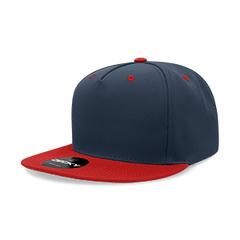 Decky 6029 5-Panel High Profile Structured Polyester Snapback Hat, Flat Bill