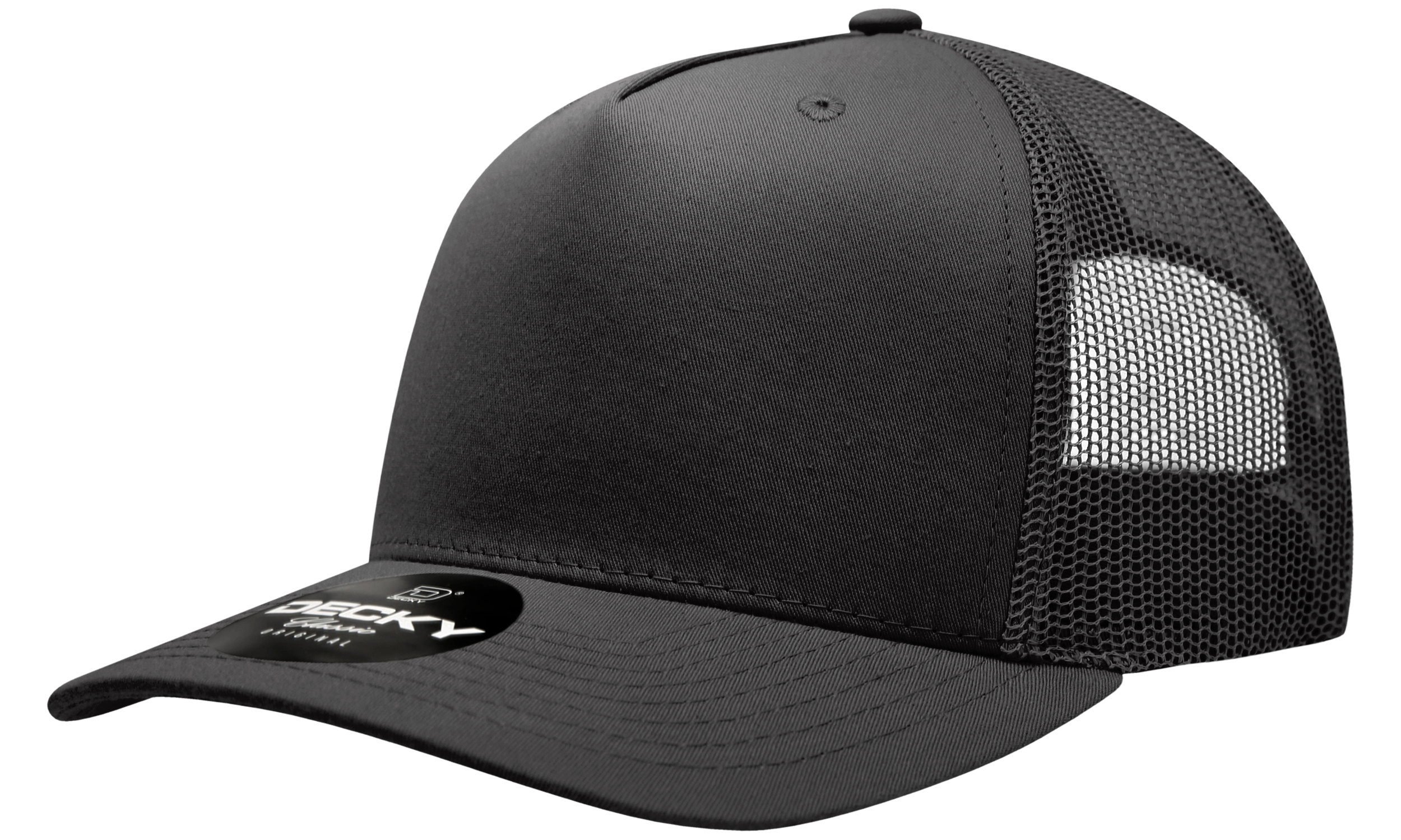 Decky 6030 5-Panel Mid Profile Structured Cotton Blend Trucker Hat