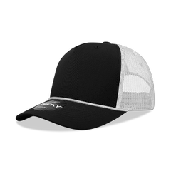Decky 6040 5-Panel Mid Profile Structured Cotton/Poly Blend Trucker Hat w/Rope