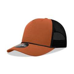 Decky 6040 5-Panel Mid Profile Structured Cotton/Poly Blend Trucker Hat w/Rope