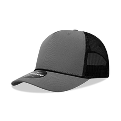 Decky 6040 5-Panel Mid Profile Structured Cotton/Poly Blend Trucker Hat w/Rope