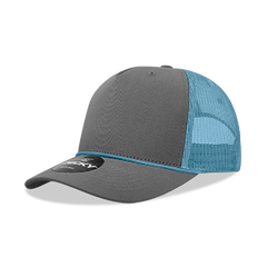 Decky 6040 5-Panel Mid Profile Structured Cotton/Poly Blend Trucker Hat w/Rope