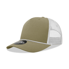 Decky 6040 5-Panel Mid Profile Structured Cotton/Poly Blend Trucker Hat w/Rope