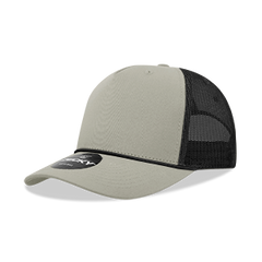 Decky 6040 5-Panel Mid Profile Structured Cotton/Poly Blend Trucker Hat w/Rope