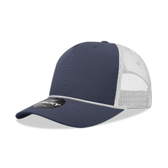 Decky 6040 5-Panel Mid Profile Structured Cotton/Poly Blend Trucker Hat w/Rope