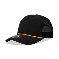 Decky 6040 5-Panel Mid Profile Structured Cotton/Poly Blend Trucker Hat w/Rope