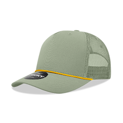 Decky 6040 5-Panel Mid Profile Structured Cotton/Poly Blend Trucker Hat w/Rope