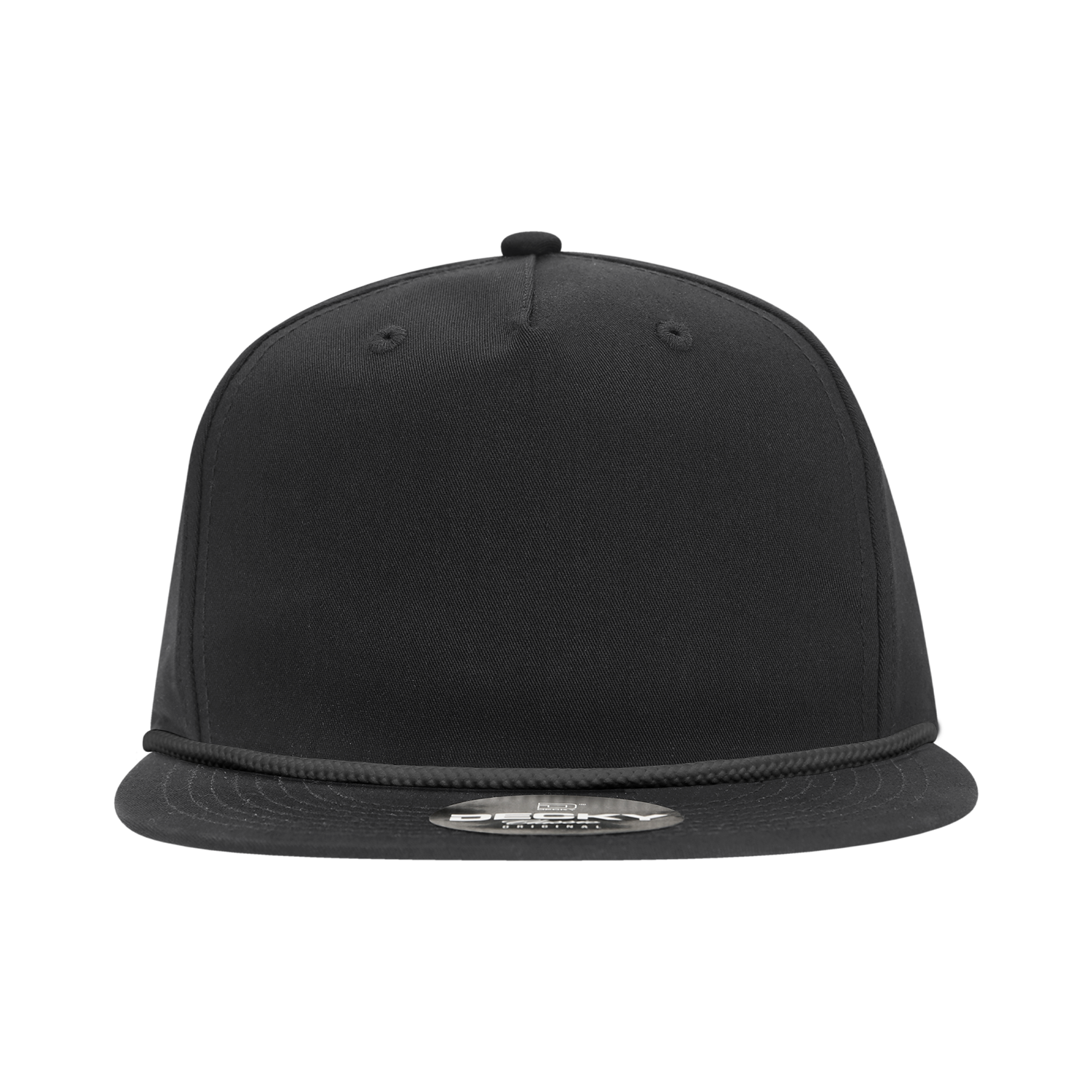 DECKY CLASSIC 6042 5-Panel High Profile Rope Hat, Cotton Blend, Flat Bill | 6042-1BLK