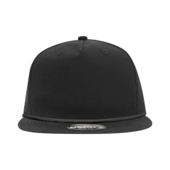DECKY CLASSIC 6042 5-Panel High Profile Rope Hat, Cotton Blend, Flat Bill | 6042-1BLK