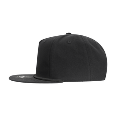 DECKY CLASSIC 6042 5-Panel High Profile Rope Hat, Cotton Blend, Flat Bill | 6042-1BLK