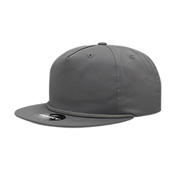 DECKY CLASSIC 6042 5-Panel High Profile Rope Hat, Cotton Blend, Flat Bill | 6042-1BLK