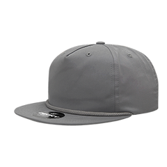 DECKY CLASSIC 6042 5-Panel High Profile Rope Hat, Cotton Blend, Flat Bill | 6042-1BLK