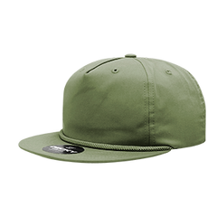 DECKY CLASSIC 6042 5-Panel High Profile Rope Hat, Cotton Blend, Flat Bill | 6042-1BLK