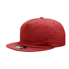 DECKY CLASSIC 6042 5-Panel High Profile Rope Hat, Cotton Blend, Flat Bill | 6042-1BLK
