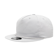 DECKY CLASSIC 6042 5-Panel High Profile Rope Hat, Cotton Blend, Flat Bill | 6042-1BLK