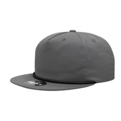 DECKY CLASSIC 6042 5-Panel High Profile Rope Hat, Cotton Blend, Flat Bill | 6042-1BLK