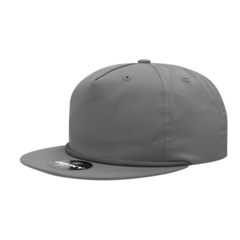 DECKY CLASSIC 6042 5-Panel High Profile Rope Hat, Cotton Blend, Flat Bill | 6042-1BLK