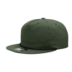DECKY CLASSIC 6042 5-Panel High Profile Rope Hat, Cotton Blend, Flat Bill | 6042-1BLK