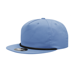 DECKY CLASSIC 6042 5-Panel High Profile Rope Hat, Cotton Blend, Flat Bill | 6042-1BLK