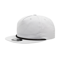 DECKY CLASSIC 6042 5-Panel High Profile Rope Hat, Cotton Blend, Flat Bill | 6042-1BLK