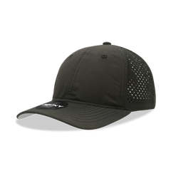 DECKY 6224 6-Panel Low Profile Relaxed Perforated Performance Dad Hat, Black