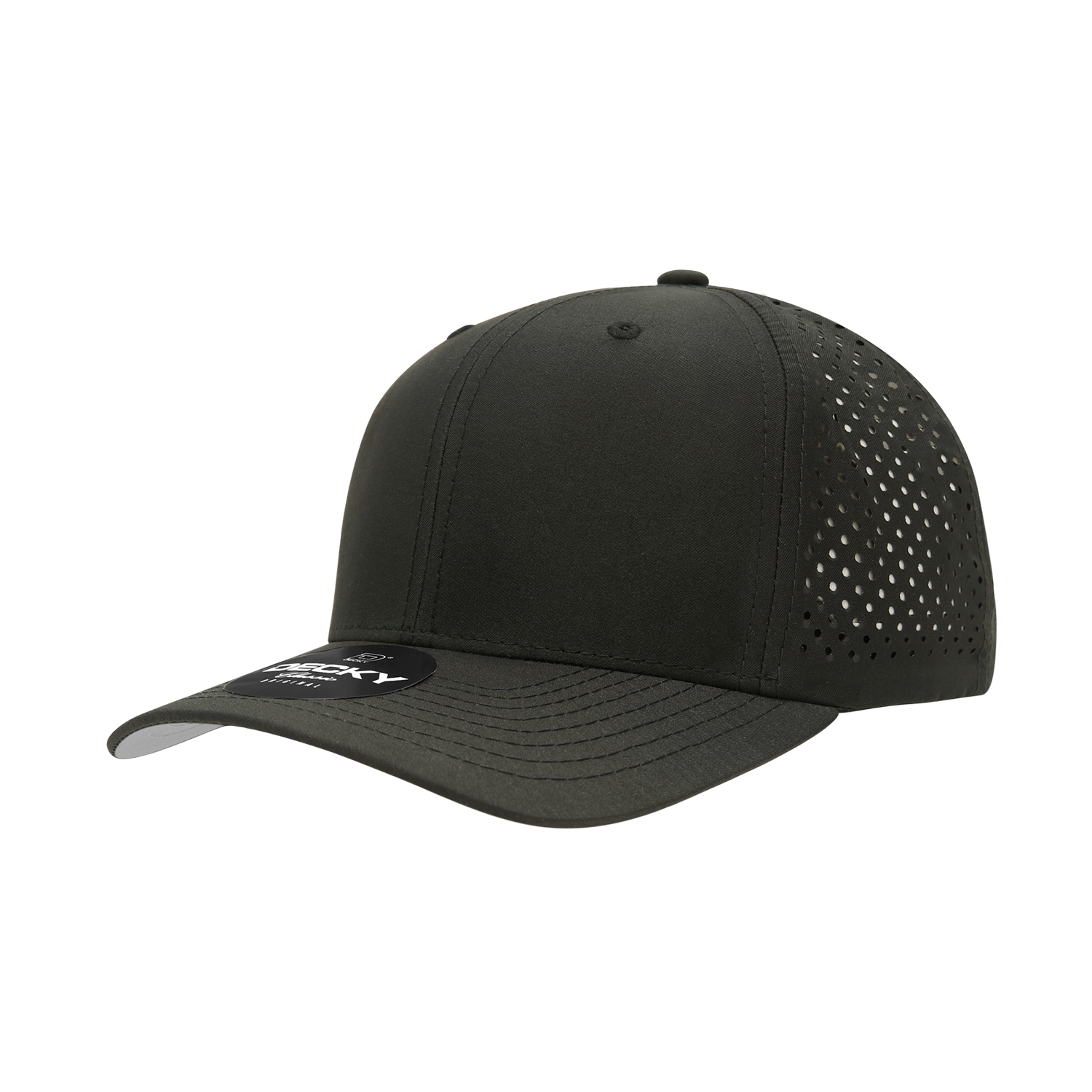 DECKY 6227 6-Panel Mid Profile Structured Perforated Performance Cap, Black