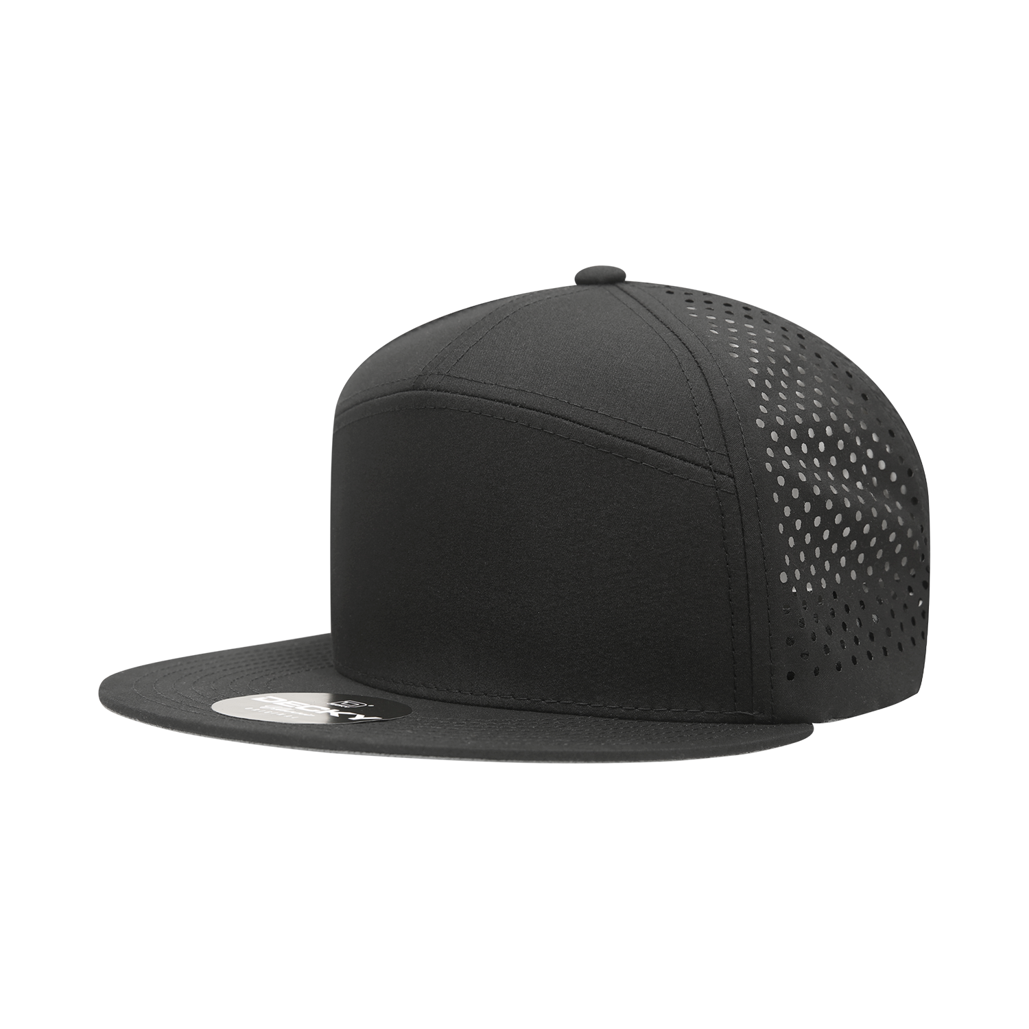 DECKY 6230 7-Panel High Profile Structured Perforated Performance Cap, Black