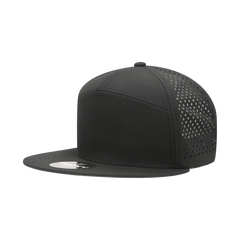 DECKY 6230 7-Panel High Profile Structured Perforated Performance Cap, Black