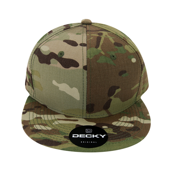 DECKY 6302 Multicam 6-Panel High Profile Snapback Cap, Flat Bill
