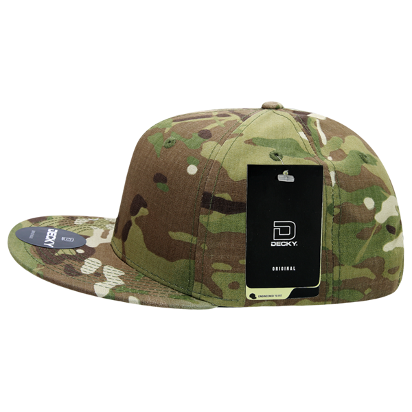 DECKY 6302 Multicam 6-Panel High Profile Snapback Cap, Flat Bill