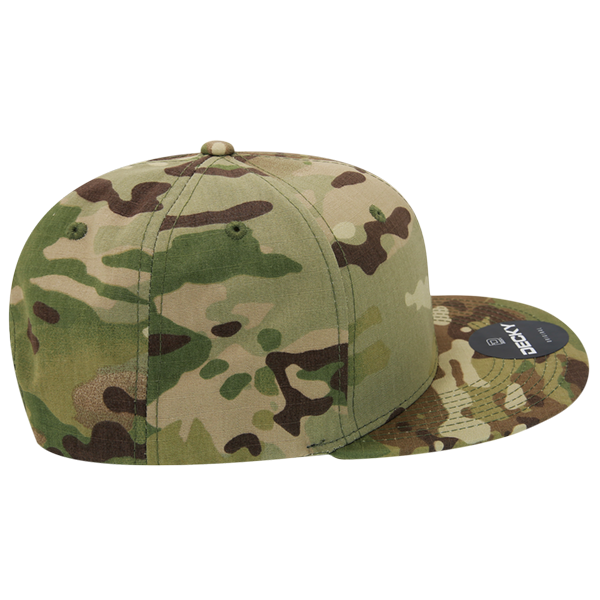 DECKY 6302 Multicam 6-Panel High Profile Snapback Cap, Flat Bill