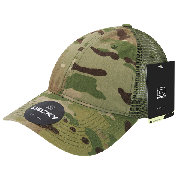 DECKY 6305 Multicam Relaxed Low Profile Trucker Hat, Mtc/Mtc/Olive