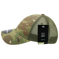 Decky 6306 Multicam Structured Low Crown Trucker Hat, Mtc/Mtc/Olive