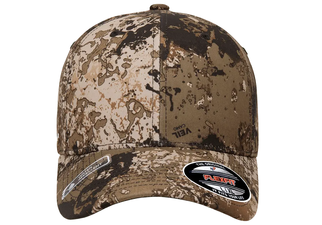 Flexfit Veil Camo 6-Panel Structured Fitted Baseball Cap | 6277VC-PD-SM