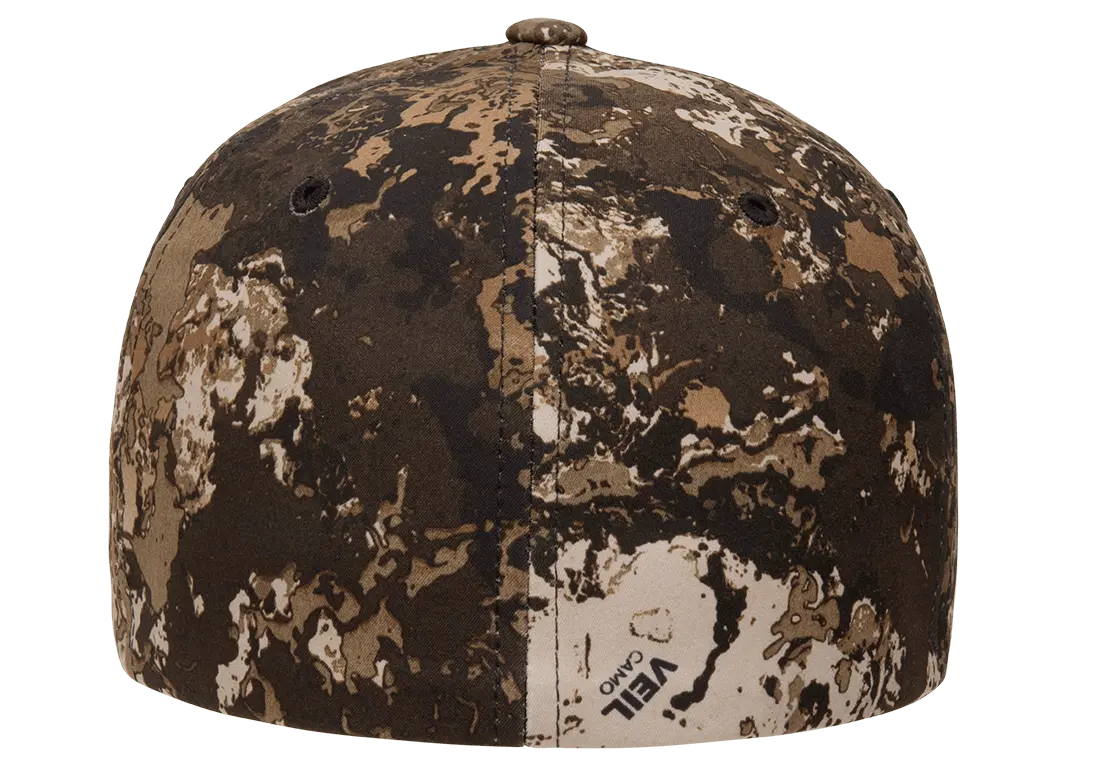 Flexfit Veil Camo 6-Panel Structured Fitted Baseball Cap | 6277VC-PD-SM