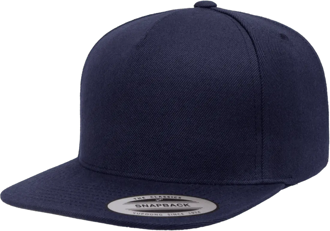 YP Classics Premium 5-Panel Snapback Cap Wool Blend