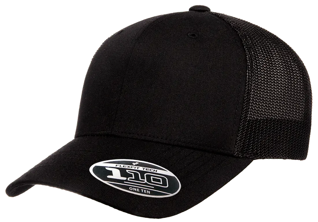 Flexfit 110 Recycled Mesh Cap, Black | 110R-BK-ONE