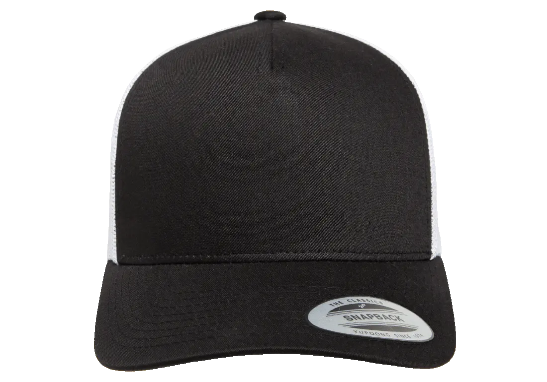 YP Classics 5-Panel Retro Trucker Cap, 2-Tone, Structured Snapback