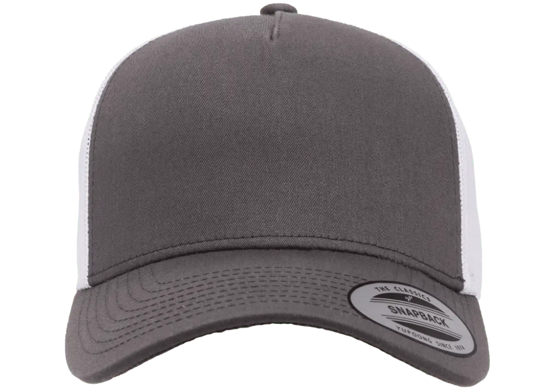 YP Classics 5-Panel Retro Trucker Cap, 2-Tone, Structured Snapback