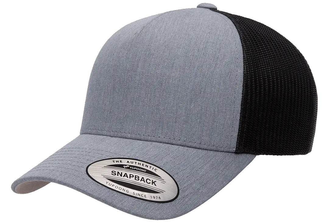YP Classics 5-Panel Retro Trucker Cap, 2-Tone, Structured Snapback