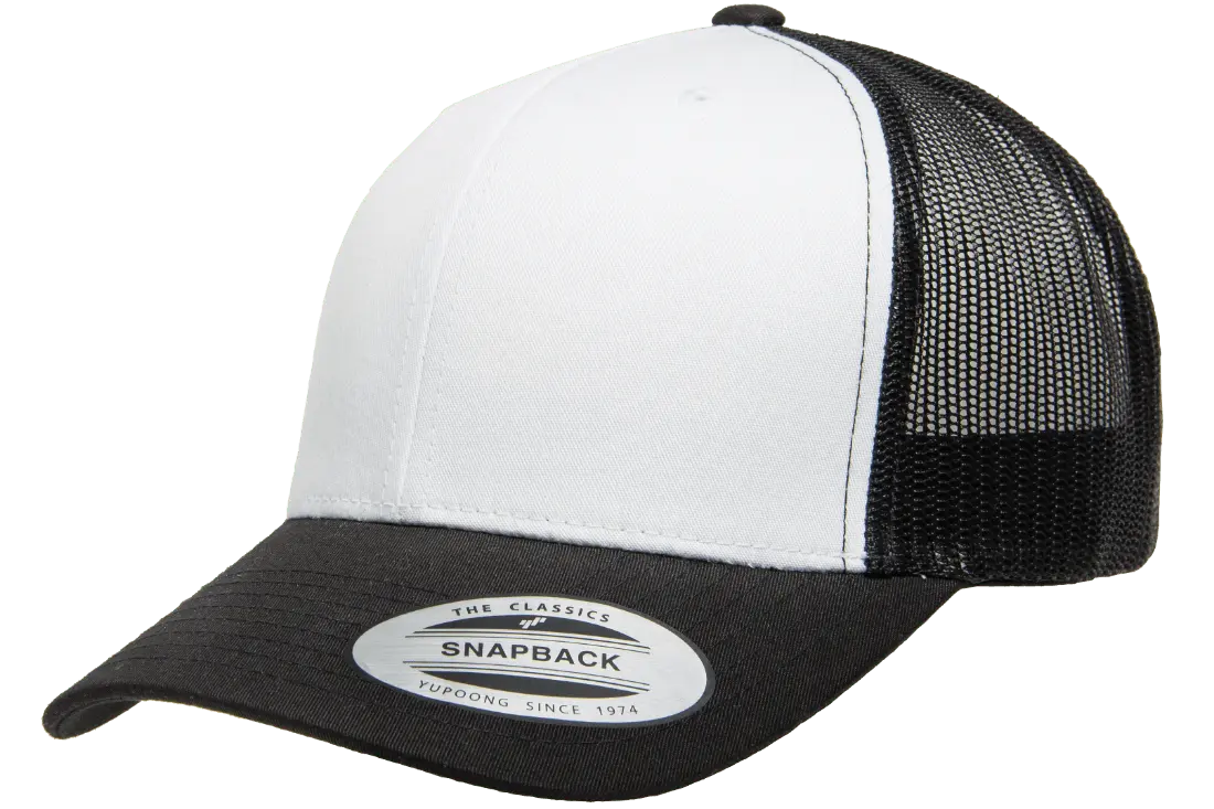 YP Classics Retro Trucker Cap With White Front Panel