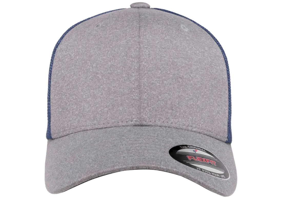 Flexfit Melange Trucker Cap, Dark Heather/Black, One Size | 6311-DHBK-ONE