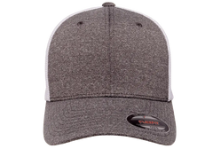 Flexfit Melange Trucker Cap, Dark Heather/Black, One Size | 6311-DHBK-ONE